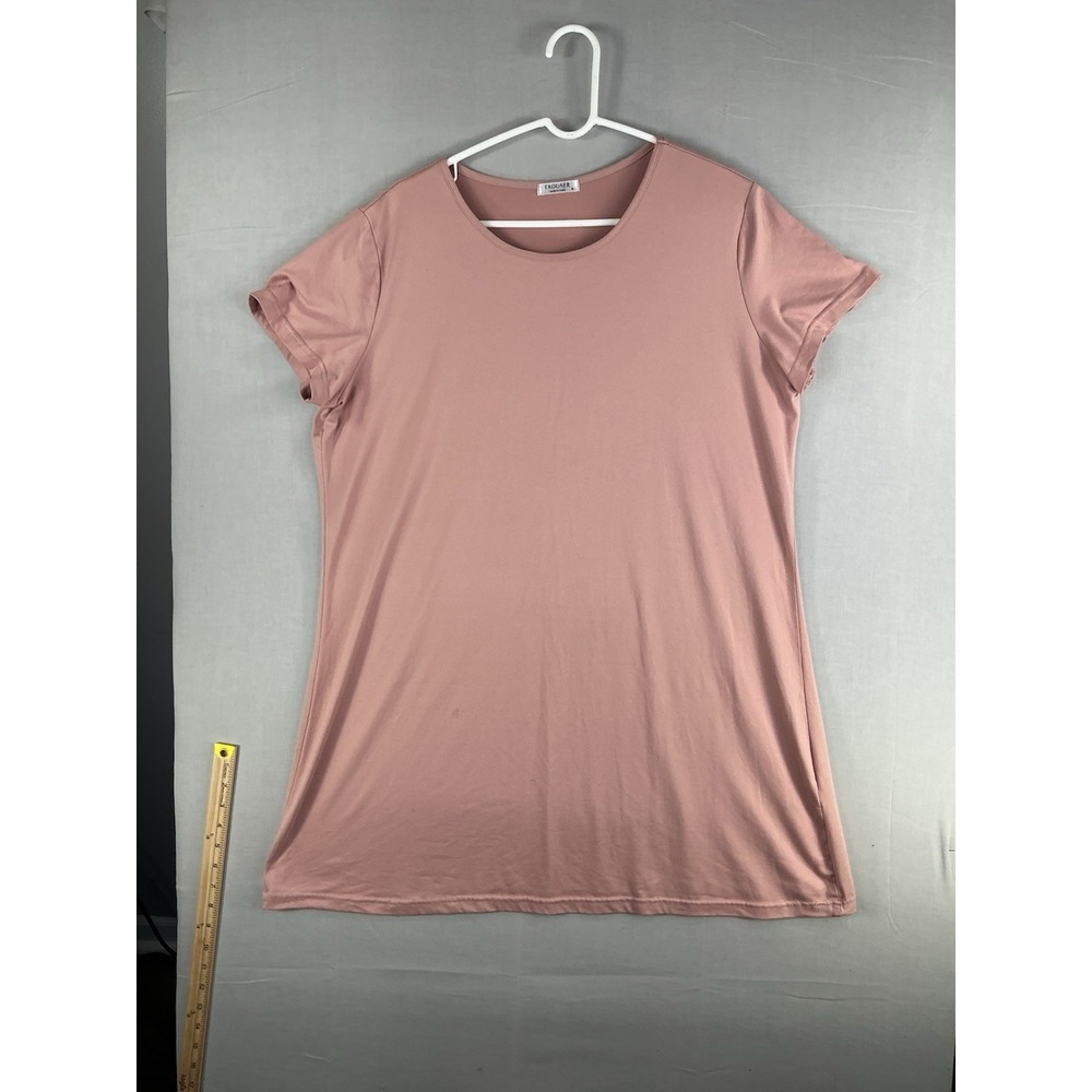 Ekouaer‎ Womens XL Blush Pink Short Sleeve Tunic Top Stretch Casual Tee